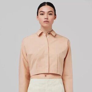 New Rag & Bone Morgan Cropped Button-Front Shirt